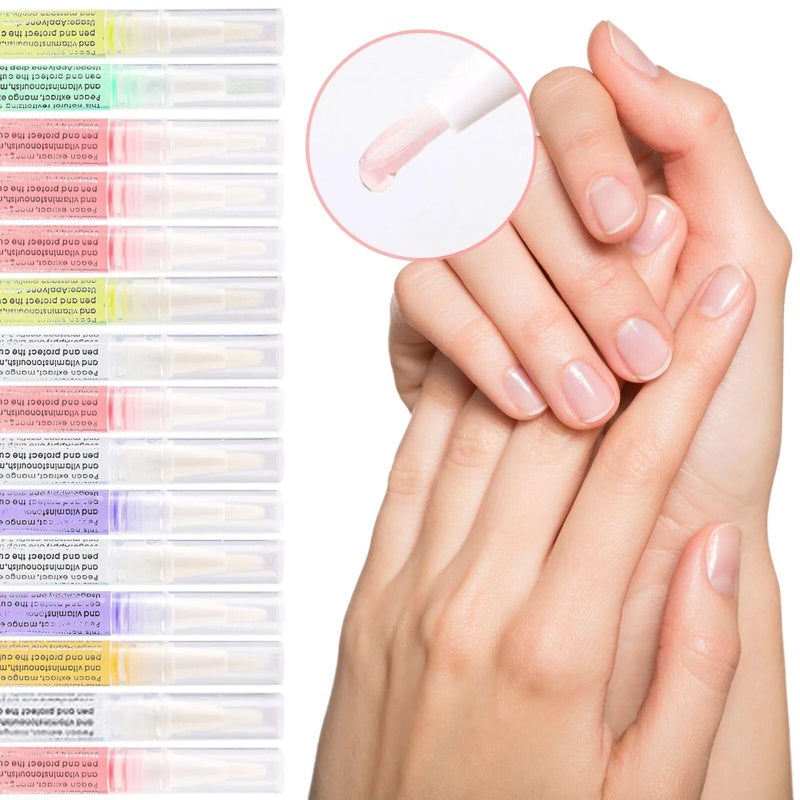 Yimart 4pcs 15 Smell Nail Nutritional Oil Pen Liquid,Nail Cuticle Oil Pen,Nail Oil,Anti-barb Nail Edge Nutritional Oil, Finger Edge Oil,Female Nail Care Tool (Rose, 2ML) - Image 3